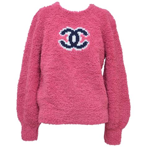 chanel pink sweatshirt|vintage Chanel sweater.